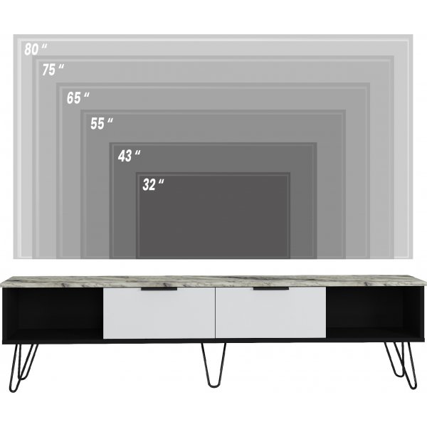 Maribo mediabenk - Sort/hvit