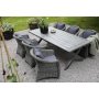 Jacksonville utendrs spisegruppe: grtt bord 220 cm, inkludert 6 stk. Mercury lenestoler i gr kunstrotting