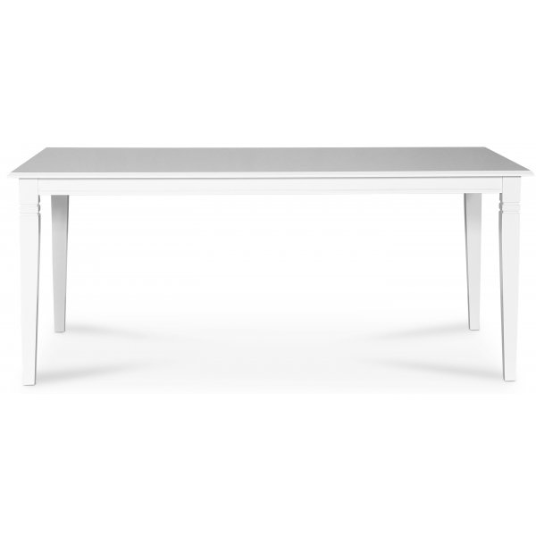 Sandhamn spisegruppe; 180x95 cm bord med 6 Crocket spisestoler i svart PU Sandhamn spisegruppe; 180x95 cm bord med 6 Crocket spisestoler i svart PU