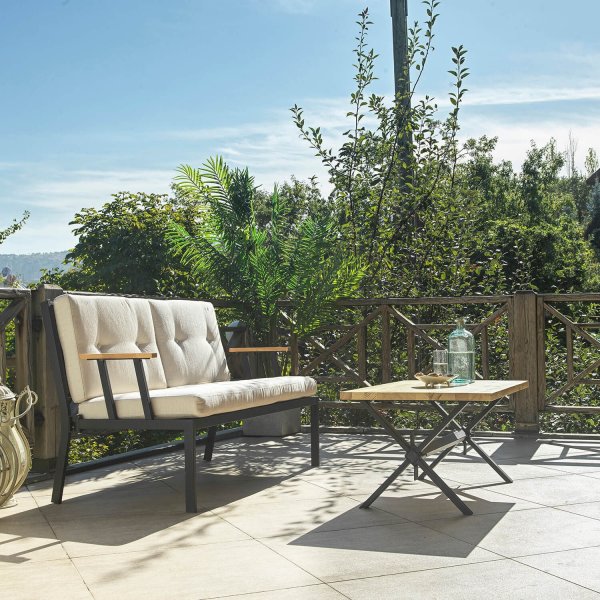 Lotus 2-seters utesofa - Svart/beige Lotus 2-seters utesofa - Svart/beige