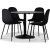 Seat spisegruppe, spisebord med 4 stk Carisma flyelsstoler - Svart/Svart + 3.00 x Mbelftter