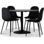 Seat spisegruppe, spisebord med 4 stk Carisma flyelsstoler - Svart/Svart + 3.00 x Mbelftter
