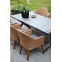 Oxford utendrsgruppe, grtt bord 220 cm inkludert 6 stk. Valetta naturfargede spisestoler