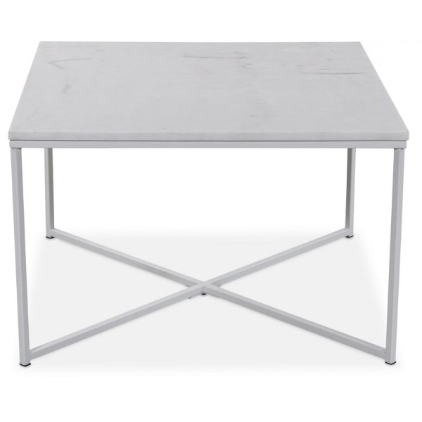 Maryland sofabord 75x75 cm - Hvit ekte Marmor / Hvit Maryland sofabord 75x75 cm - Hvit ekte Marmor / Hvit