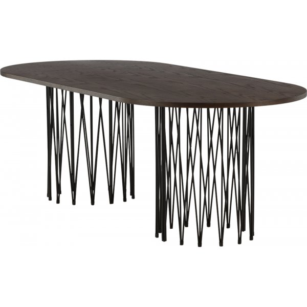 Alborga ovalt spisebord 220 x 100 cm - Sort/mocca