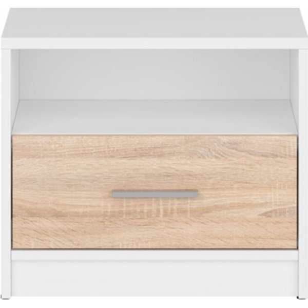 Nepo Plus nattbord - Hvit/lys eik Nepo Plus nattbord - Hvit/lys eik