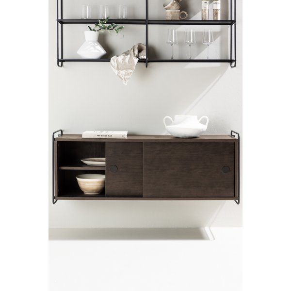 Paris veggskap 48 x 122 cm - Sort/Mocca Paris veggskap 48 x 122 cm - Sort/Mocca