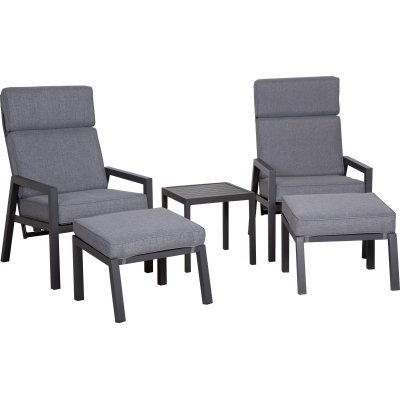 Lerida recliner-sett - Grå + Møbelpleiesett for tekstiler