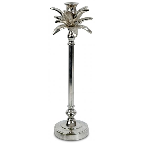 Lysestake palme H50cm - Slv