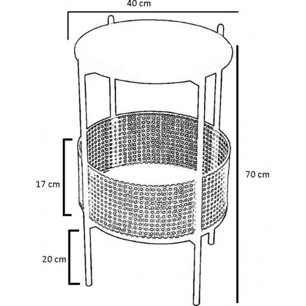 Pergo sidebord med kurv �40 cm - Eik