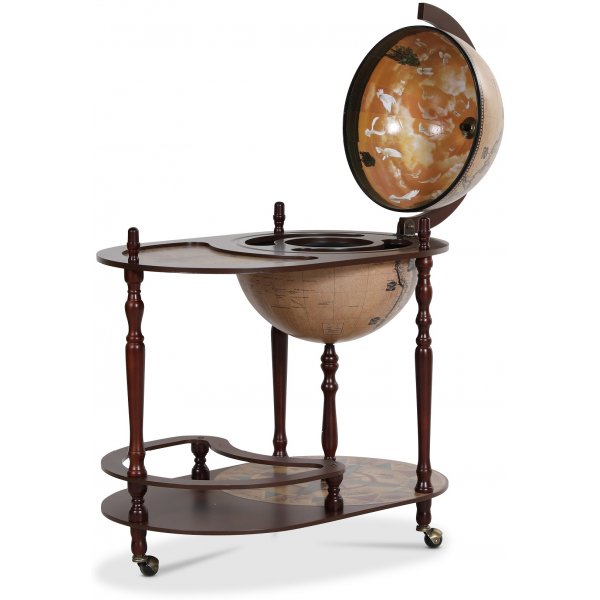Da Vinci Barglobus serveringsvogn 81 cm - Mahogny / Ljus