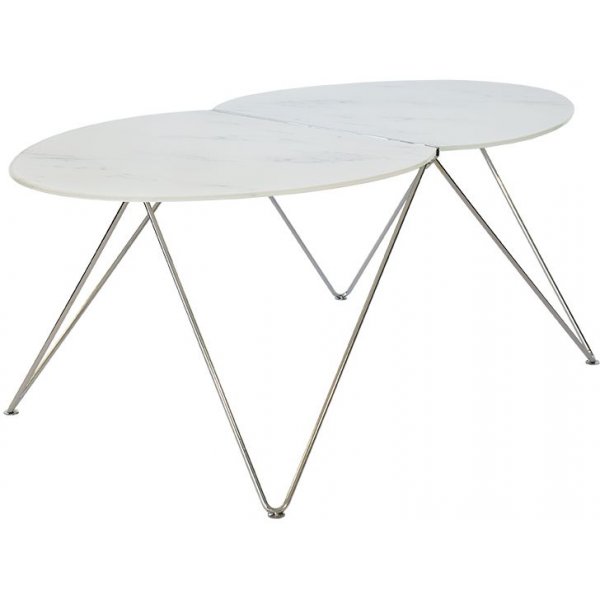 Ant Soffbord 116 x 62,7 cm - Marmorerat glas / krom + Tekstilrens for mbler