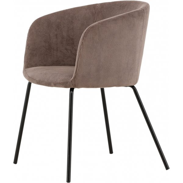 Berit spisestol - Brun kordflyel