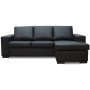 Solna divansofa, Hyre - Svart lr (bonded)