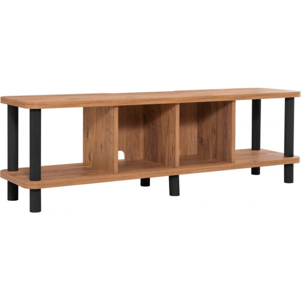 Neo media benk 140 cm - Sort/furu