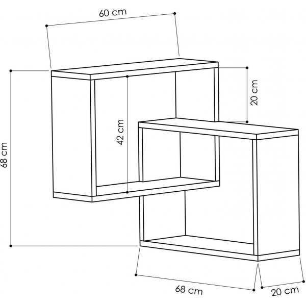 Ring vegghylle - Lys mokka/antrasitt