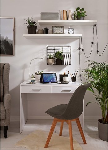 Nepo Plus skrivebord med 2 skuffer 100 x 59 cm - Hvit Nepo Plus skrivebord med 2 skuffer 100 x 59 cm - Hvit