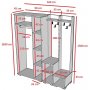 Asimo kleshenger 160 x 45 x 183 cm - Antrasitt/hvit