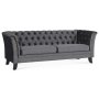Chesterfield Liverpool 3-seter sofa - Slvgr flyel