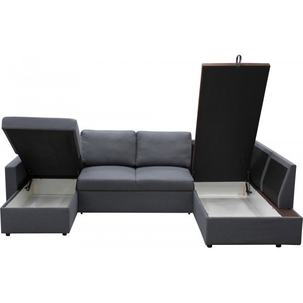 Sovesofa U-modell mørkegrå - Tärnö + Tekstilrens for møbler Sovesofa U-modell mørkegrå - Tärnö + Tekstilrens for møbler