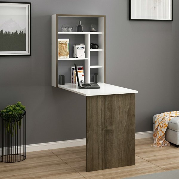 Magicbox skrivebord 77 x 58 cm - Hvit/eik