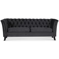 Chesterfield Liverpool 3-seter sofa - Antrasittgrå fløyel Chesterfield Liverpool 3-seter sofa - Antrasittgrå fløyel