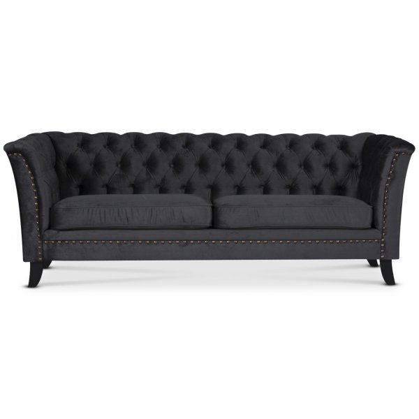 Chesterfield Liverpool 3-seter sofa - Antrasittgr flyel