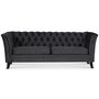 Chesterfield Liverpool 3-seter sofa - Antrasittgr flyel