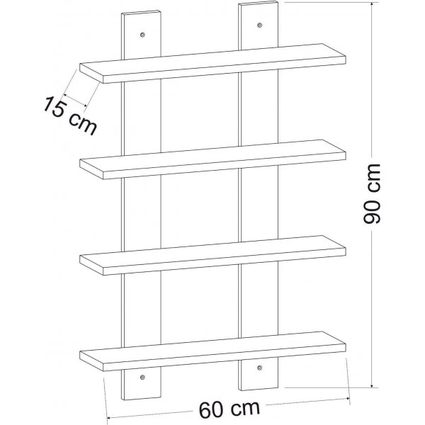 Laurel vegghylle - Eik Laurel vegghylle - Eik