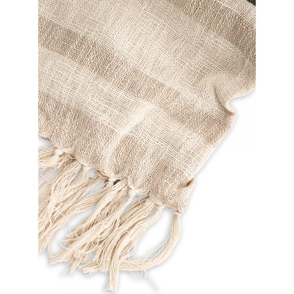 Bondi pledd, 130x170 cm - Beige/mrkegrnn/hvit