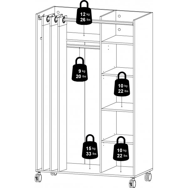 Lola garderobe - Hvit/beige