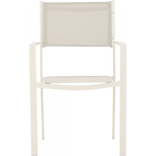 Spisegruppe; 6 stoler og spisebord 205 x 90 cm beige - Copacabana