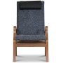 Lammet lenestol i saueskinn scandinavian grey - Brunbeiset eik
