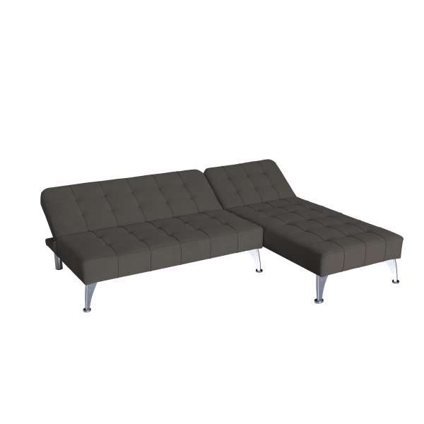 Sovesofa med divan brun flyel 198 cm