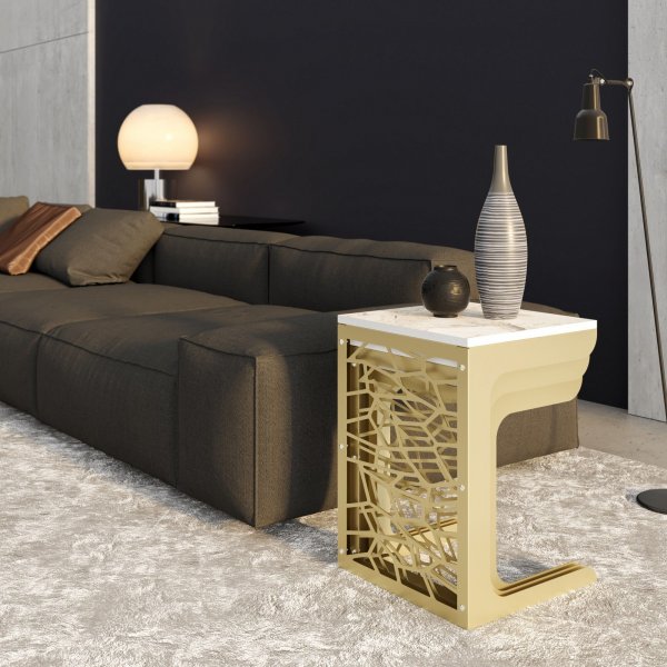 Hare settbord - Gull/hvit