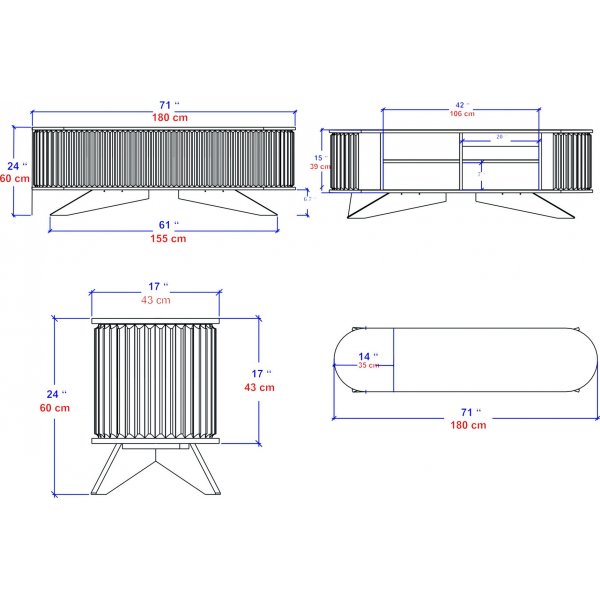 Stormy mediabenk - Safir eik/hvit Stormy mediabenk - Safir eik/hvit