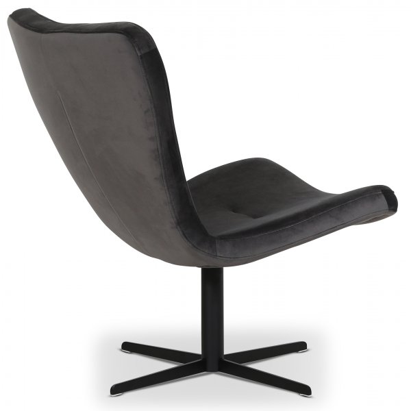 Spekerd designer lenestol - Mrkegr (Flyel) / Svart
