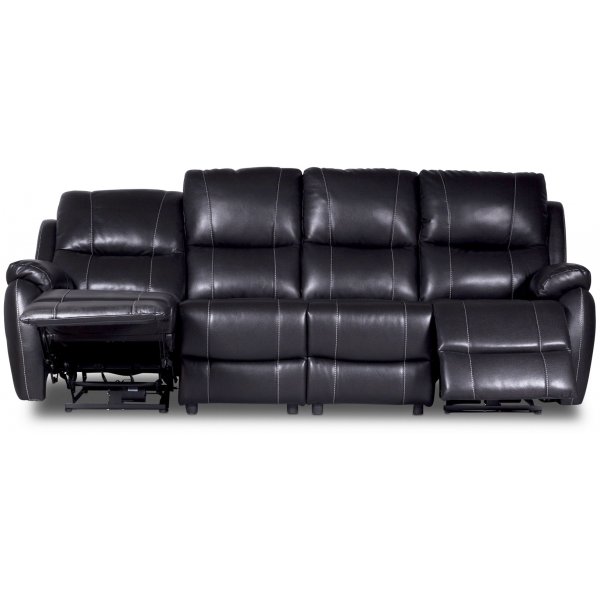 Enjoy Chicago recliner sofa - 4-seter (el) i svart kunstskinn
