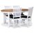 Fårö spisegruppe; spisebord 160/210x90 cm - Hvit / oljet eik med 4 stk Fårö stoler med svart PU-sete