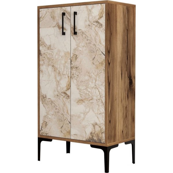 Praha skoskap - Valnøtt/hvit marmor Praha skoskap - Valnøtt/hvit marmor