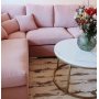 Accent sofabord rundt 85 - Hvit marmor / Messingfarget