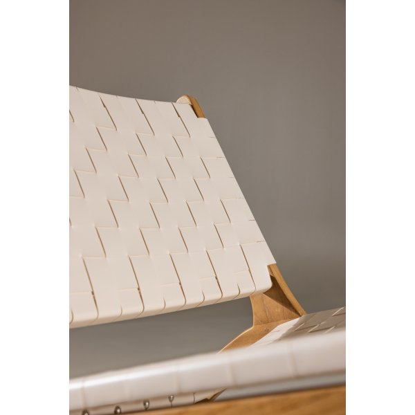 Rike lenestol - Krem PU/teak Rike lenestol - Krem PU/teak