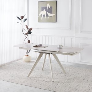 Saturnus spisebord uttrekkbart 120 til 180 cm - Beige travertin Saturnus spisebord uttrekkbart 120 til 180 cm - Beige travertin