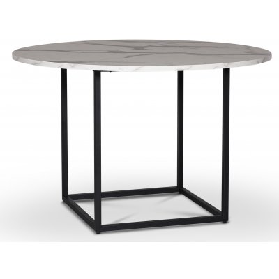 Sintorp rundt spisebord 115 cm - Hvit marmor (laminat) + Flekkfjerner for mbler