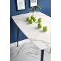 Marco spisebord 120 x 70 cm - Hvit marmor/svart
