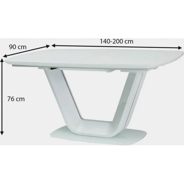 Bumbi spisebord 140-200 cm - Hvitt Bumbi spisebord 140-200 cm - Hvitt