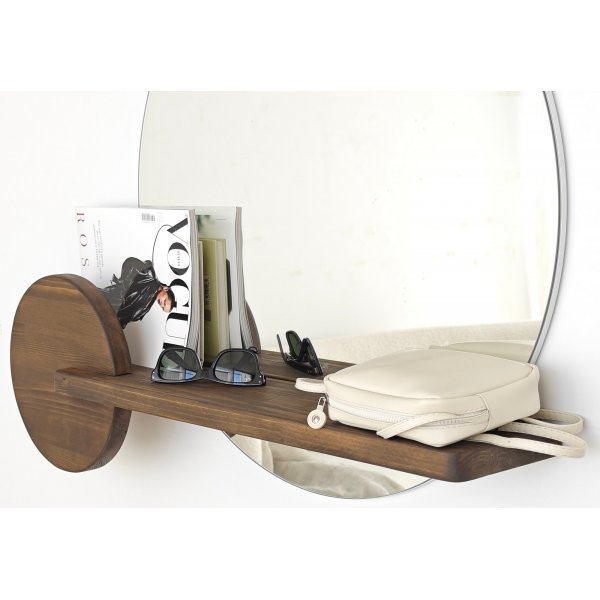 Point veggspeil med hylle - Valnøtt Point veggspeil med hylle - Valnøtt