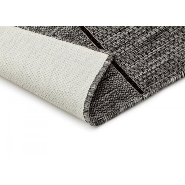 Flatvevd teppe Matthews - Grå/svart Flatvevd teppe Matthews - Grå/svart