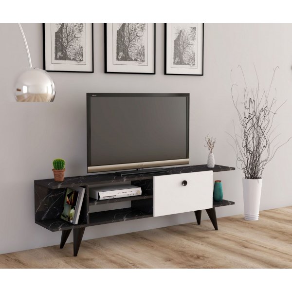 Idil mediebenk - Svart marmor/hvit Idil mediebenk - Svart marmor/hvit