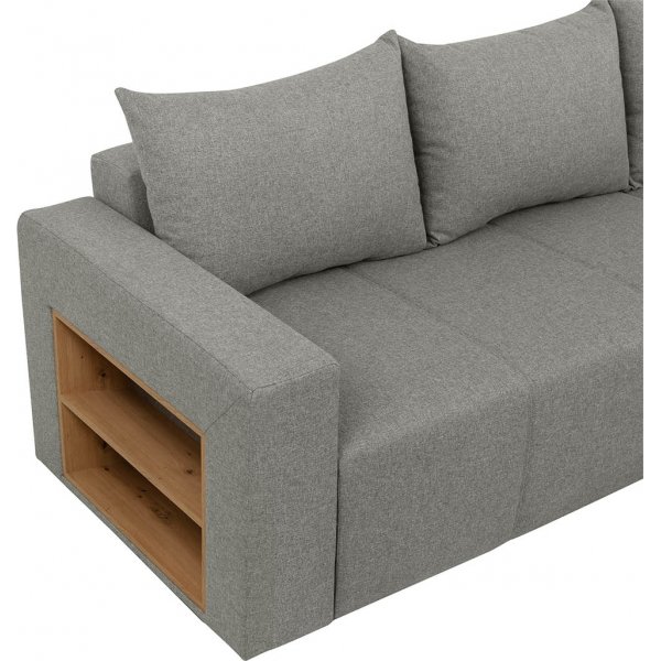 Denvo sovesofa med hyller - Grå Denvo sovesofa med hyller - Grå